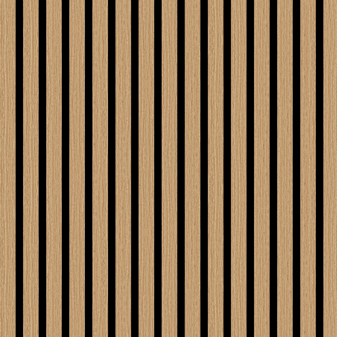 PANELUX™ Brown Oak (Black Felt) Acoustic Slat Wall Panel (9' Height)