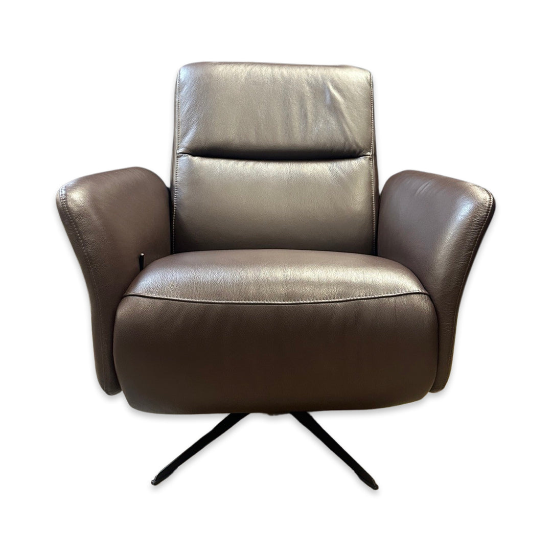 Hjort Knudsen 30" 8012 Leather Recliner Chair - Dark Brown