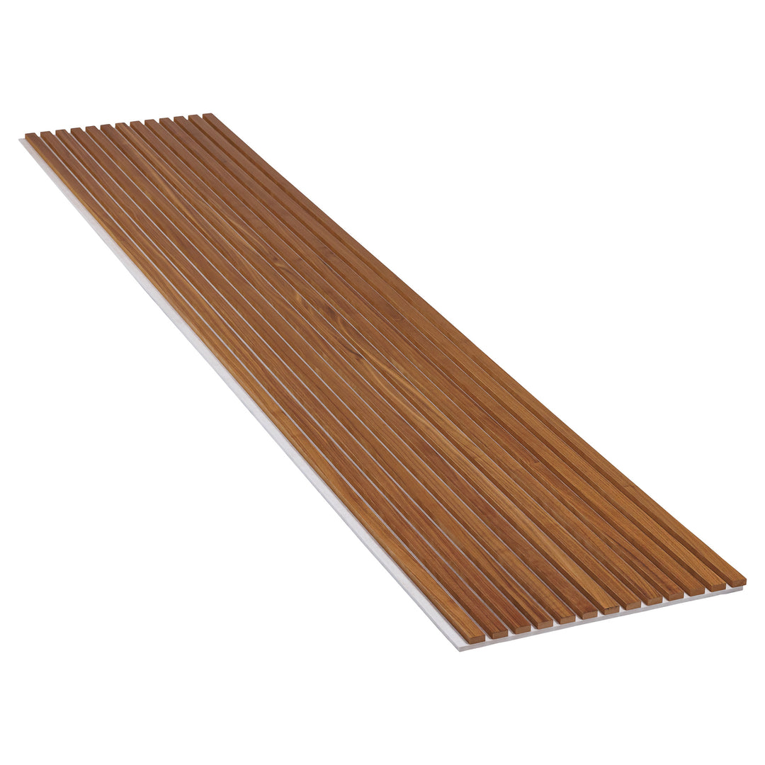 PANELUX™ Black Walnut (Light Camel Felt) Acoustic Slat Wall Panel (9' Height)