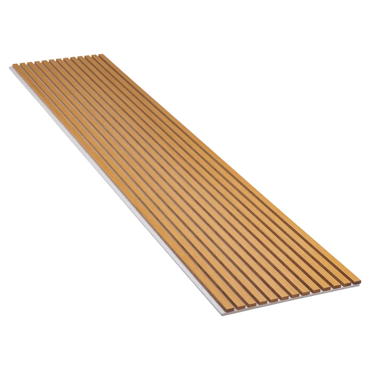 PANELUX™ Brown Oak (Light Camel Felt) Acoustic Slat Wall Panel (9' Height)