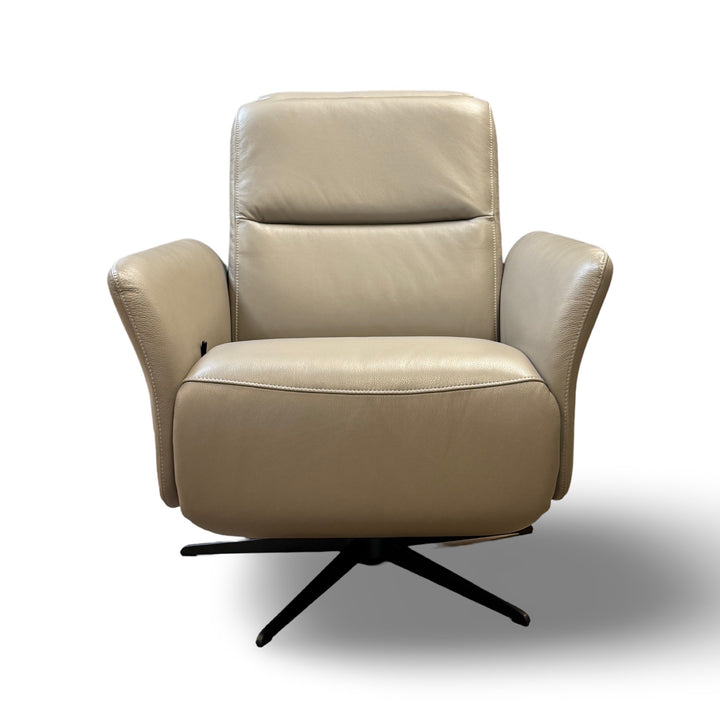 Hjort Knudsen 30" 8012 Leather Recliner Chair - Light Grey