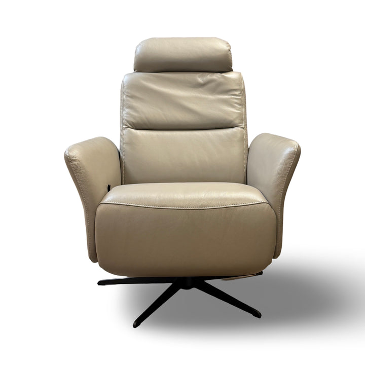 Hjort Knudsen 30" 8012 Leather Recliner Chair - Light Grey