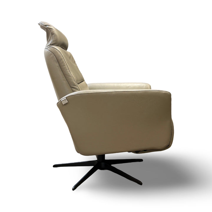Hjort Knudsen 30" 8012 Leather Recliner Chair - Light Grey