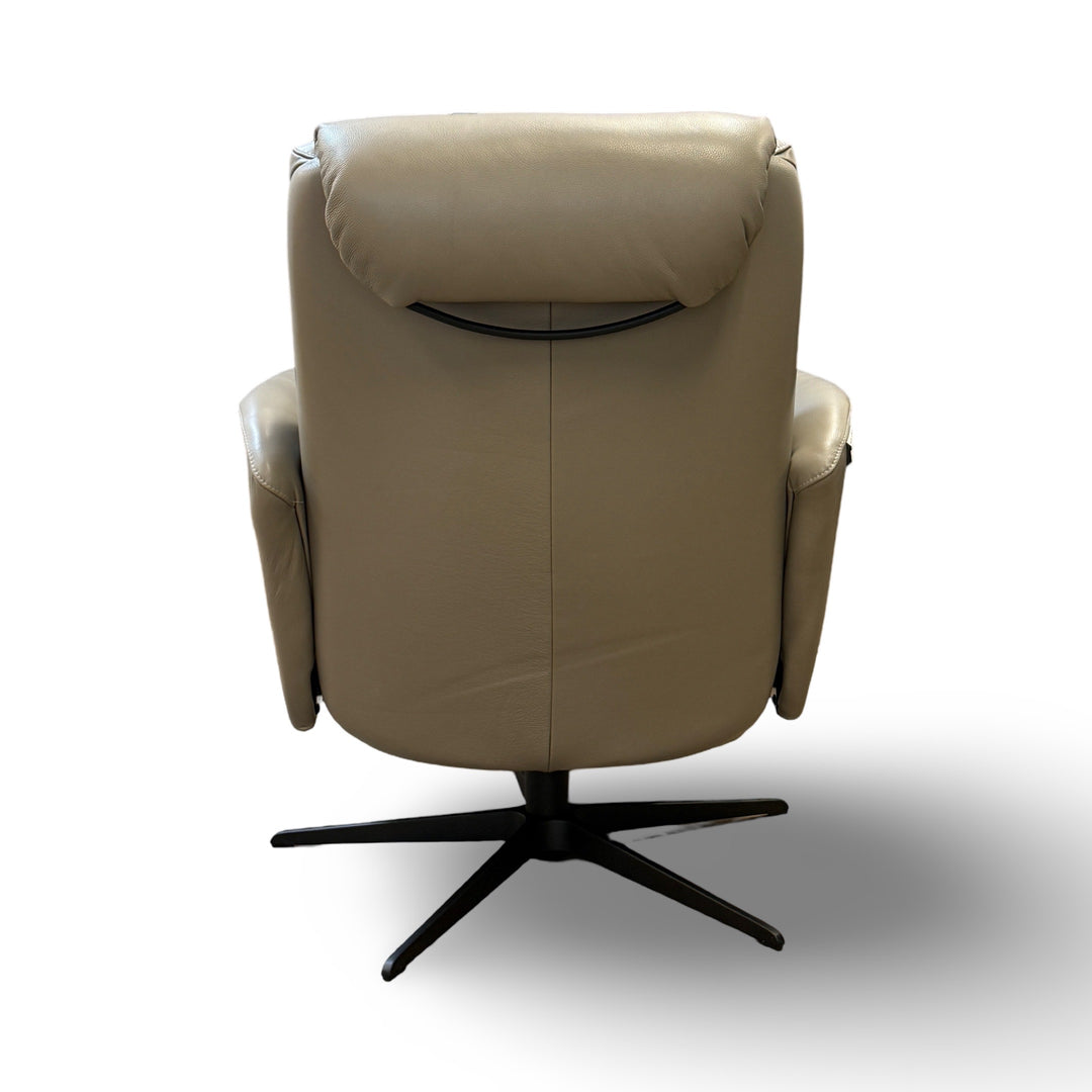 Hjort Knudsen 30" 8012 Leather Recliner Chair - Light Grey