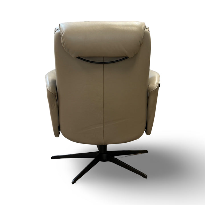 Hjort Knudsen 30" 8012 Leather Recliner Chair - Light Grey