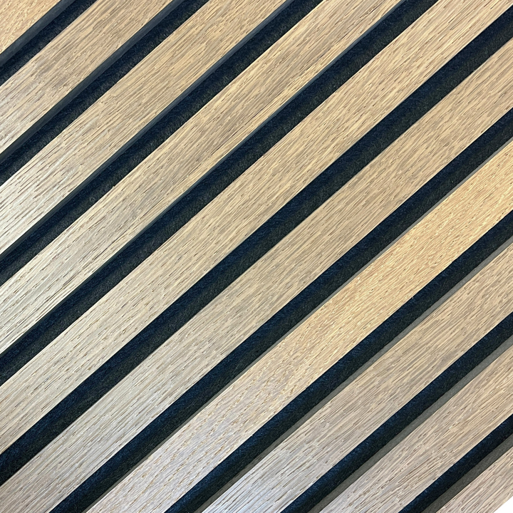 PANELUX™ Light Smoked Oak Acoustic Slat Wall Panel (9' Height)