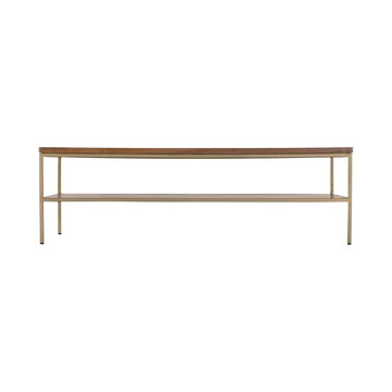 Wood and gold coffee table