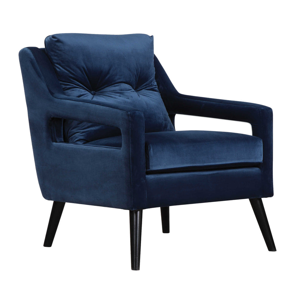 Stunning Blue Velvet Accent Chair