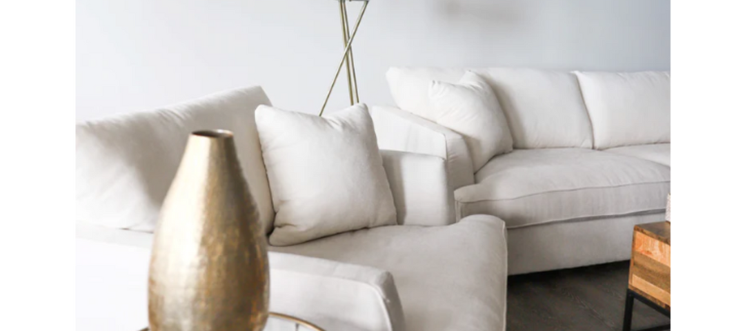 Cream sofa and armchair 