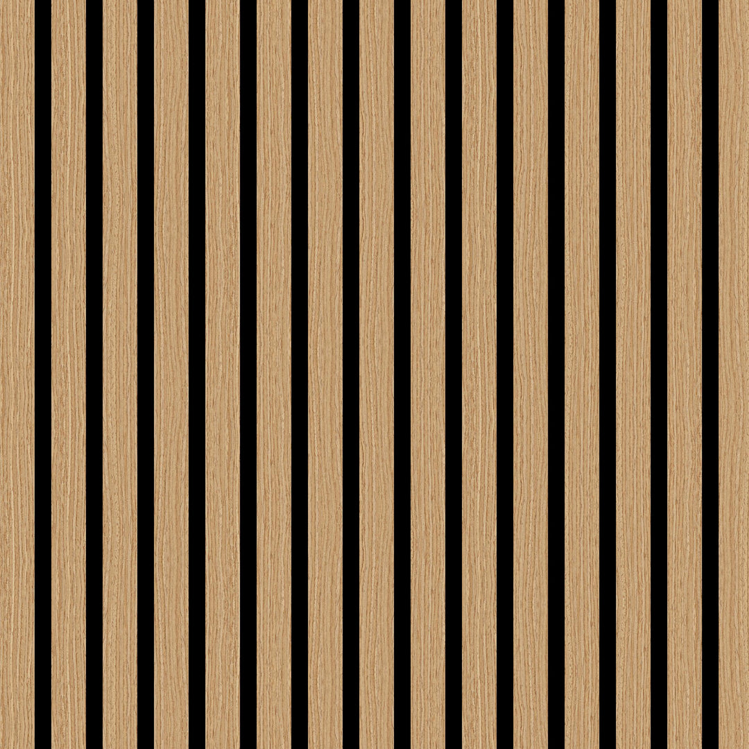 PANELUX™ Brown Oak (Black Felt) Acoustic Slat Wall Panel (9' Height)