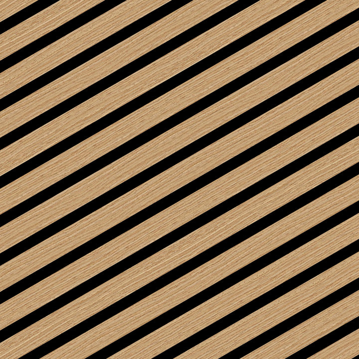 PANELUX™ Brown Oak (Black Felt) Acoustic Slat Wall Panel (9' Height)