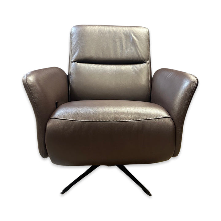 Hjort Knudsen 30" 8012 Leather Recliner Chair - Dark Brown