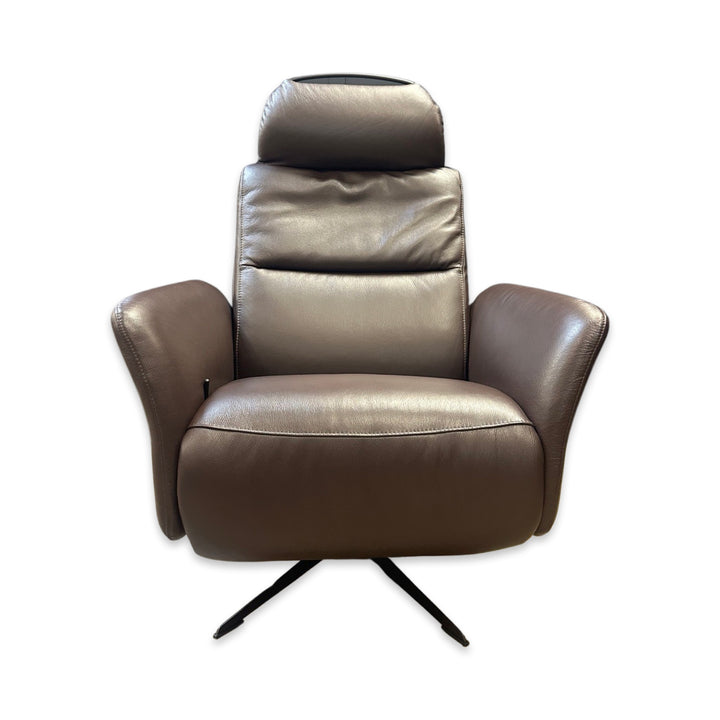 Hjort Knudsen 30" 8012 Leather Recliner Chair - Dark Brown