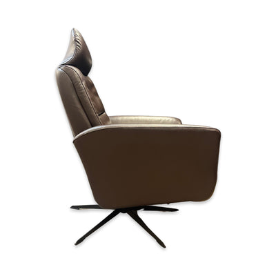 Hjort Knudsen 8012 Leather Recliner Chair - Dark Brown