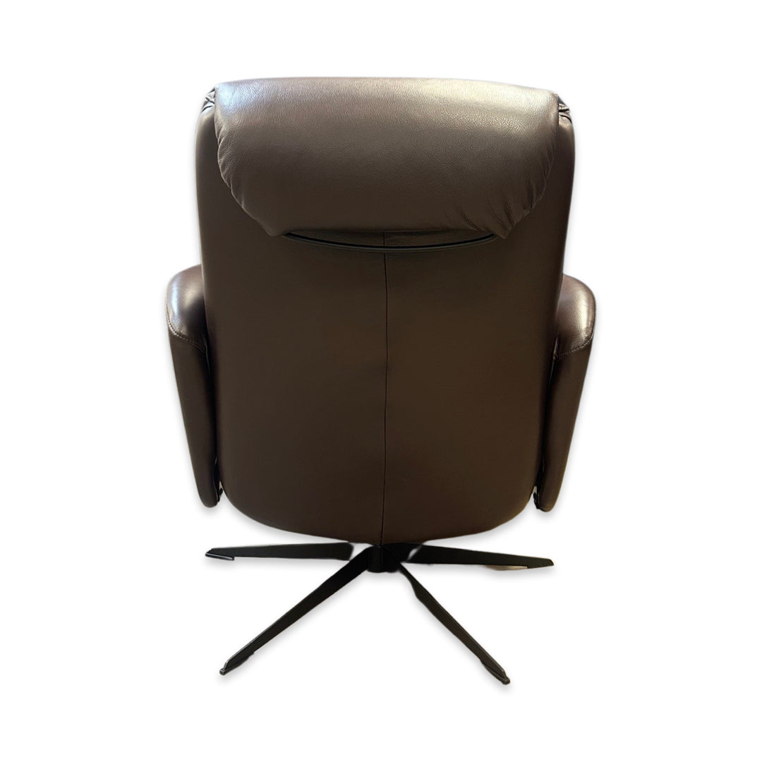 Hjort Knudsen 30" 8012 Leather Recliner Chair - Dark Brown