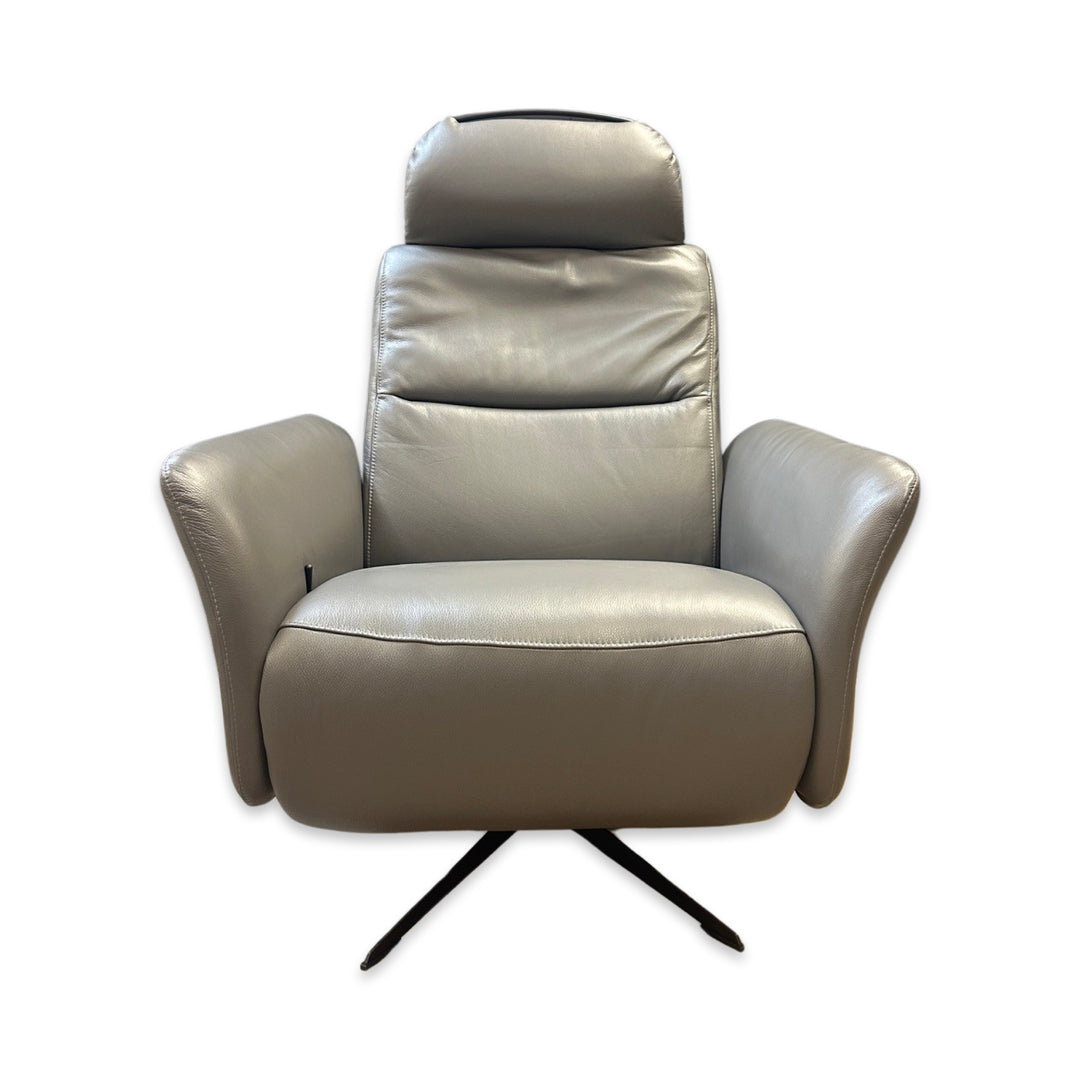 Hjort Knudsen 8012 Leather Recliner Chair - Grey