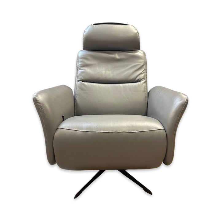 Hjort Knudsen 30" 8012 Leather Recliner Chair - Grey