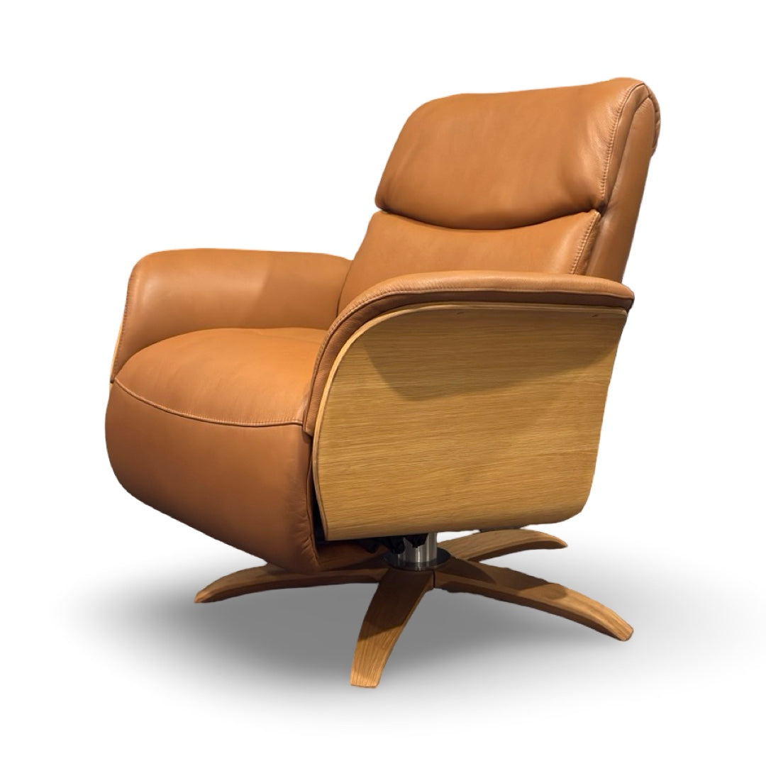 Hjort Knudsen 30" 8280 Light Cognac Leather Recliner Chair