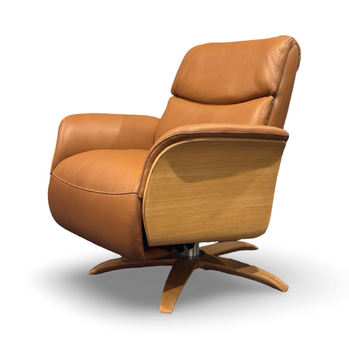 Hjort Knudsen 30" 8280 Light Cognac Leather Recliner Chair