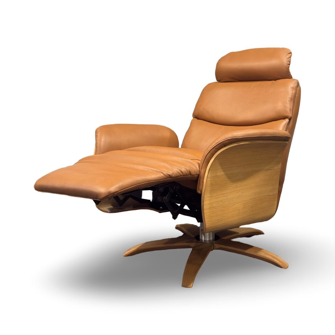 Hjort Knudsen 30" 8280 Light Cognac Leather Recliner Chair