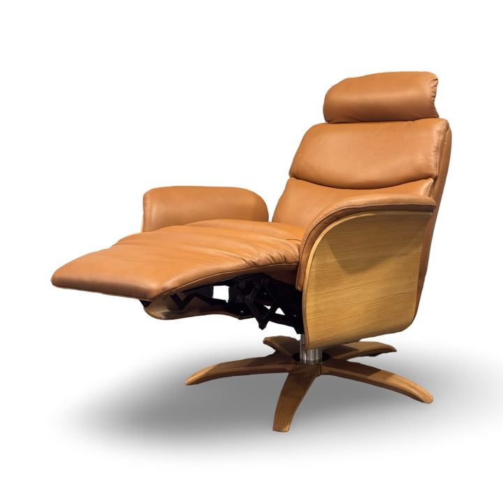 Hjort Knudsen 30" 8280 Light Cognac Leather Recliner Chair