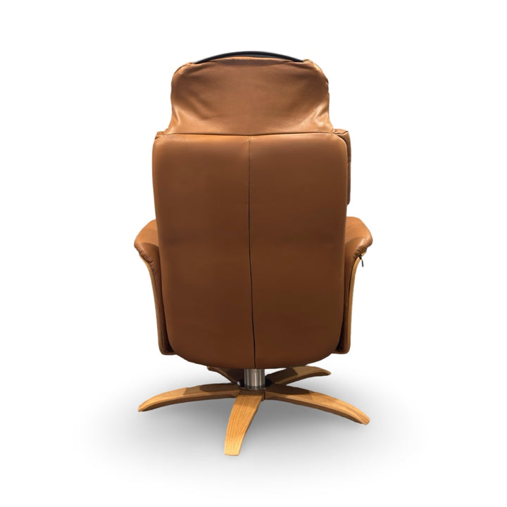 Hjort Knudsen 30" 8280 Light Cognac Leather Recliner Chair