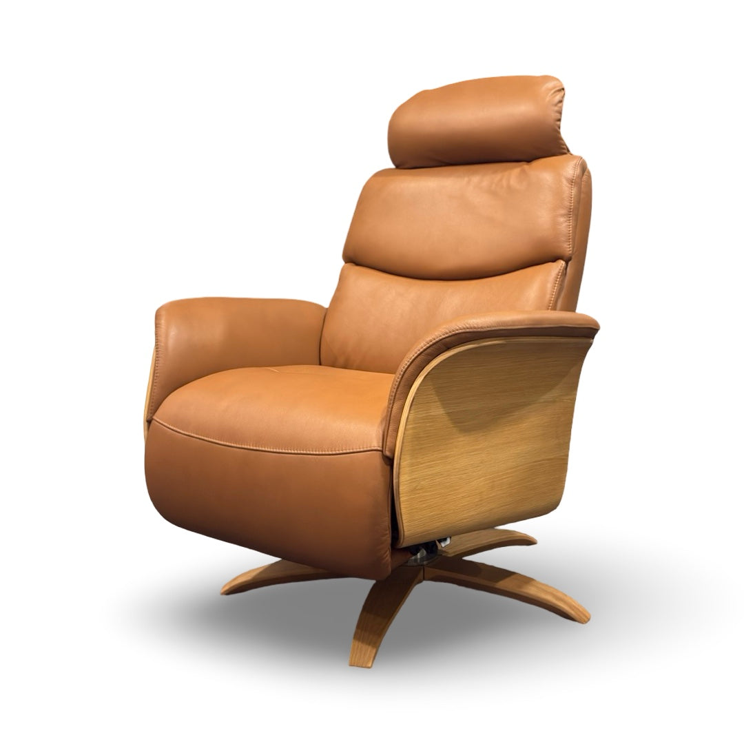 Hjort Knudsen 30" 8280 Light Cognac Leather Recliner Chair