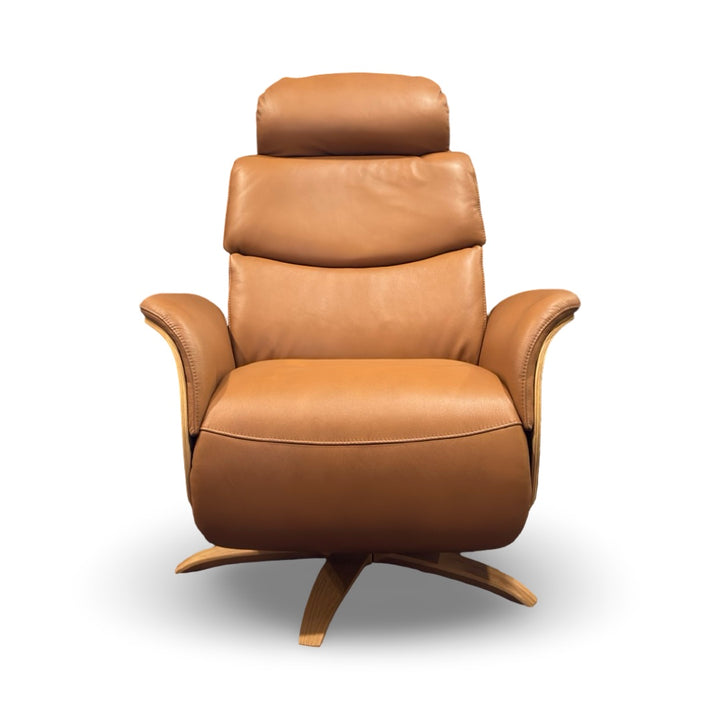 Hjort Knudsen 30" 8280 Light Cognac Leather Recliner Chair