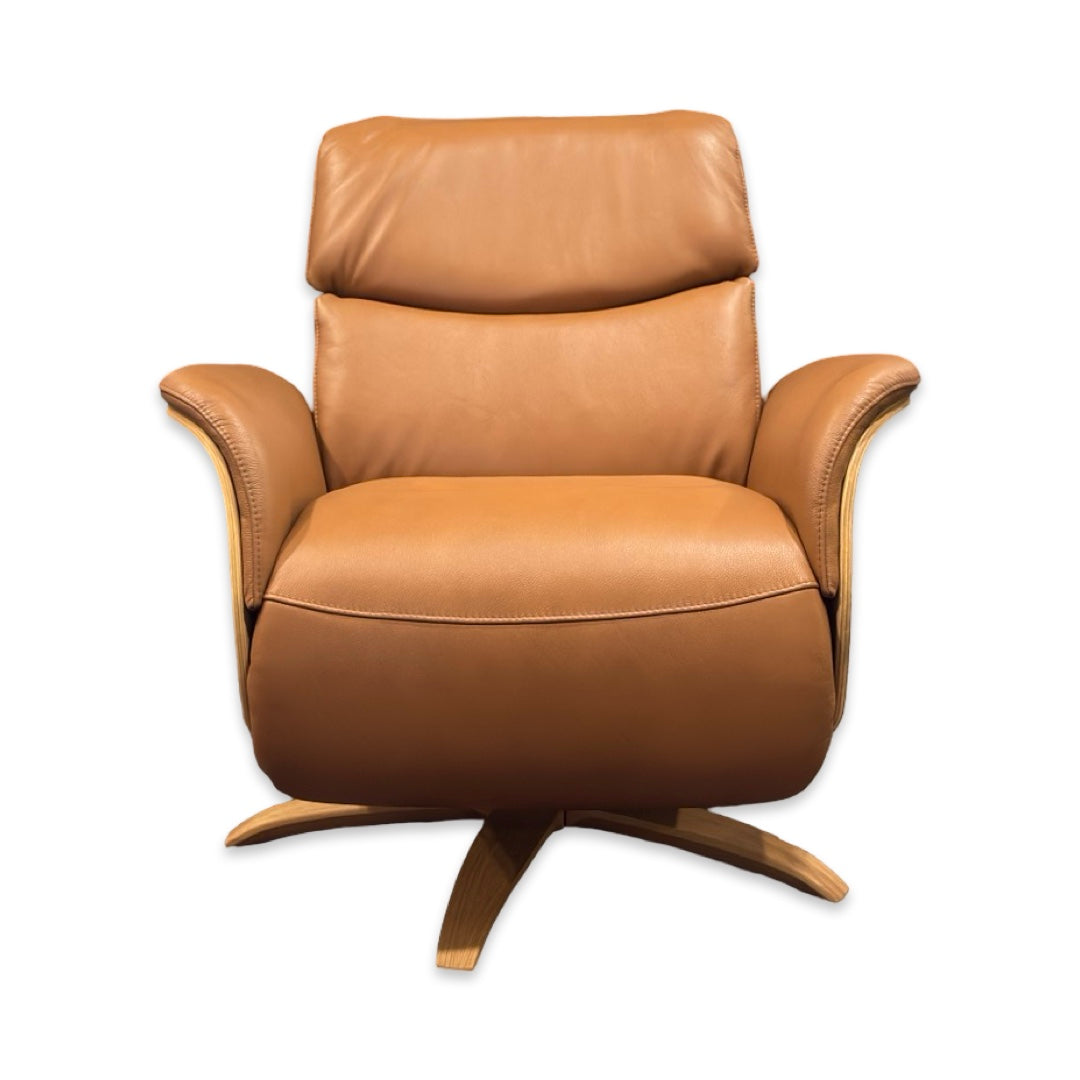 Hjort Knudsen 30" 8280 Light Cognac Leather Recliner Chair