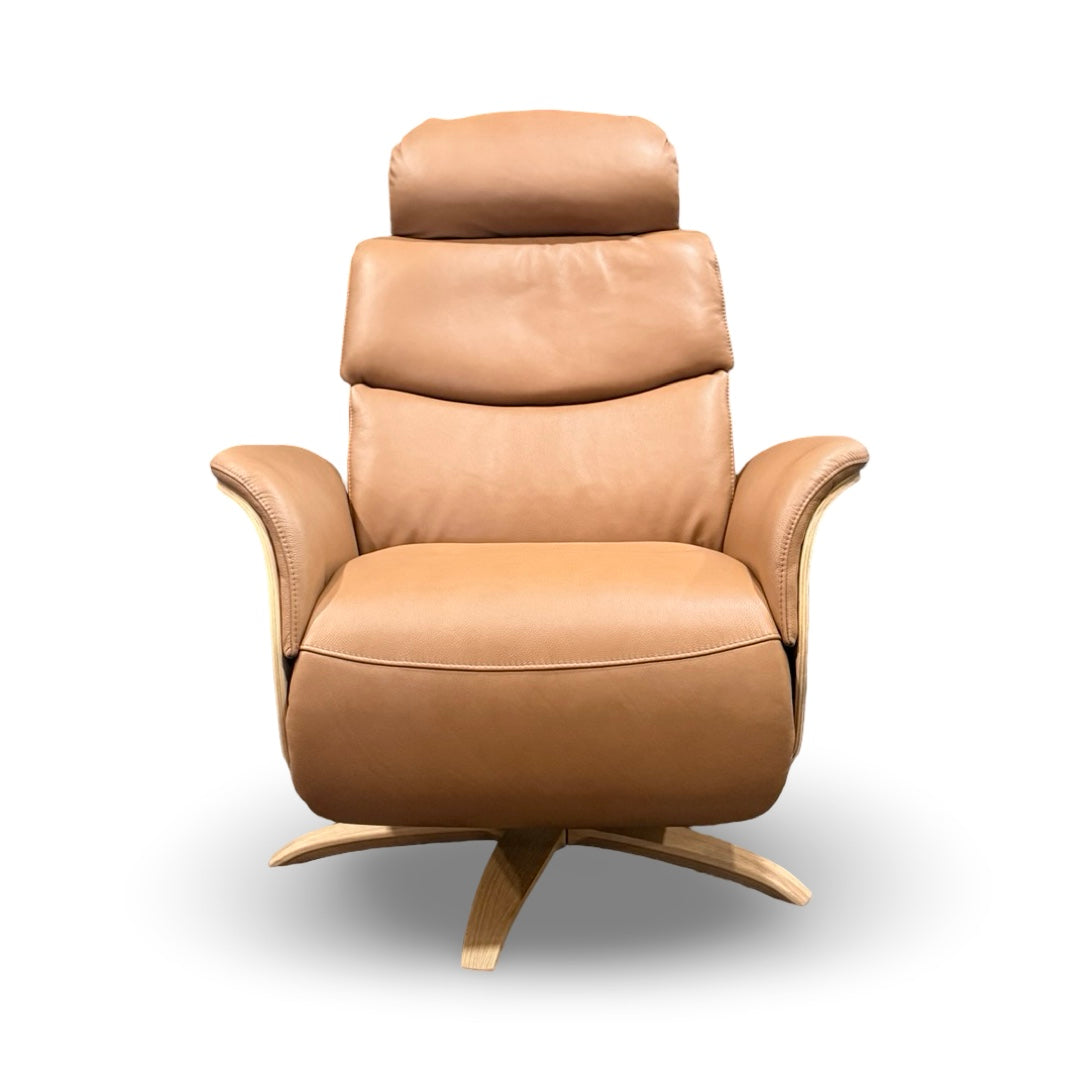Hjort Knudsen 30" 8280 Light Cognac Leather Recliner Chair