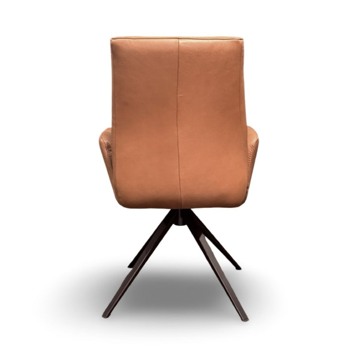 Hjort Knudsen 9060 Swivel Dining Chair – Light Cognac Leather