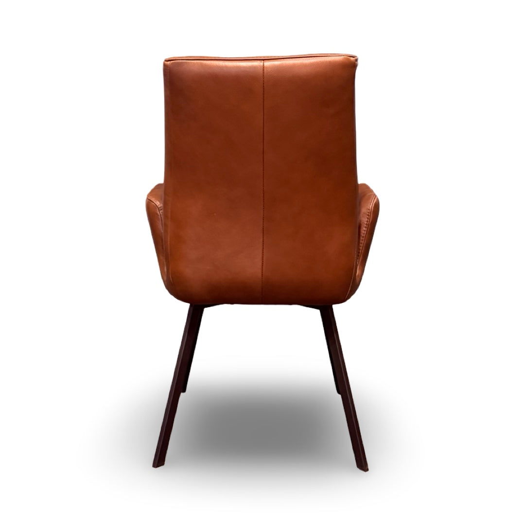 Hjort Knudsen 9060 Swivel Dining Chair – Marrone Leather