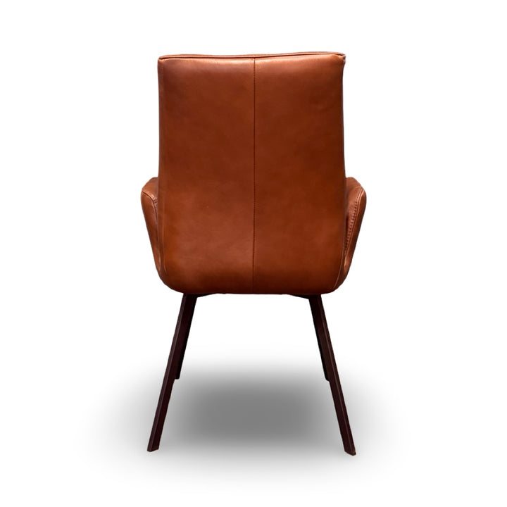Hjort Knudsen 9060 Swivel Dining Chair – Marrone Leather