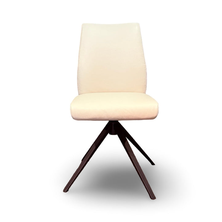 Hjort Knudsen 9062 Swivel Dining Chair – White Leather