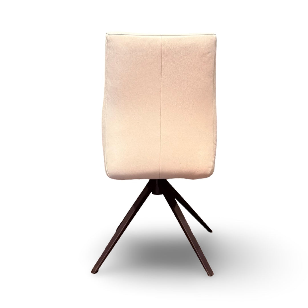 Hjort Knudsen 9062 Swivel Dining Chair – White Leather
