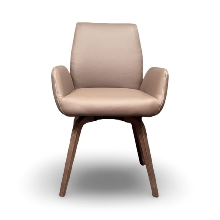 Hjort Knudsen 9068 Swivel Dining Chair – Muskat Leather