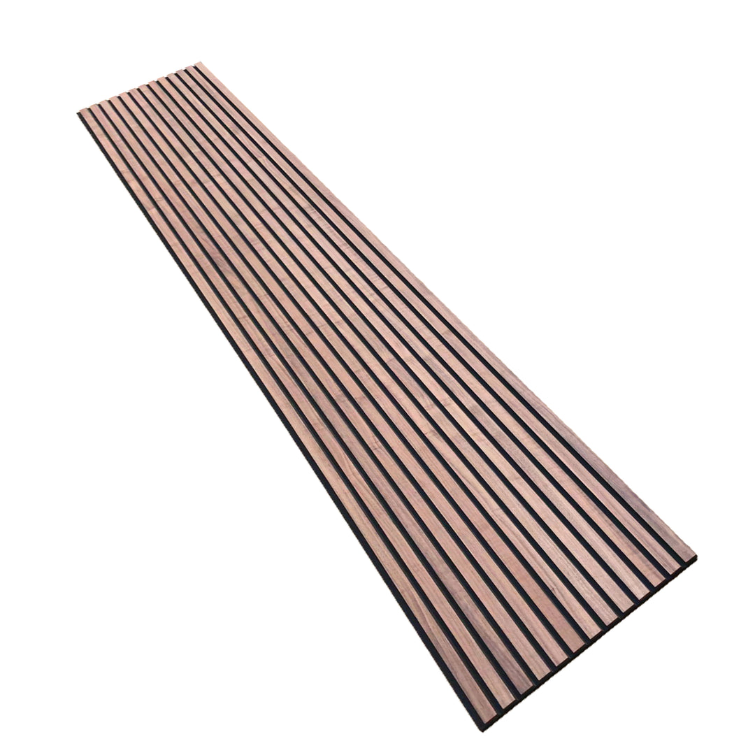 PANELUX™ Black Walnut (Black Felt) Acoustic Slat Wall Panel (9' Height)