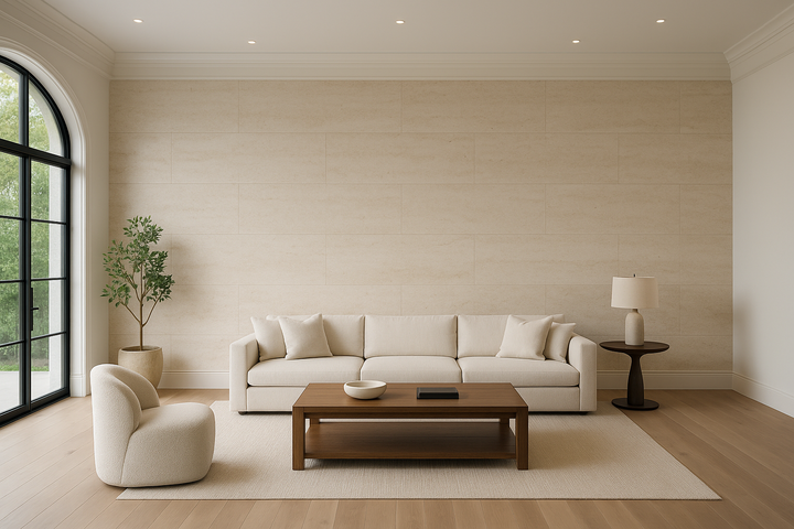 PANELUX™ stone - Travertine Ivory Flexible Stone (2' x 4') Wall Panel (4 pack)