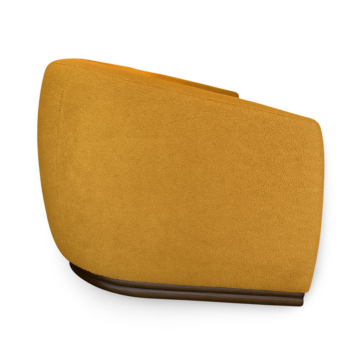 Curve 88"  3-Seat Sofa - Gold Teddy Fabric