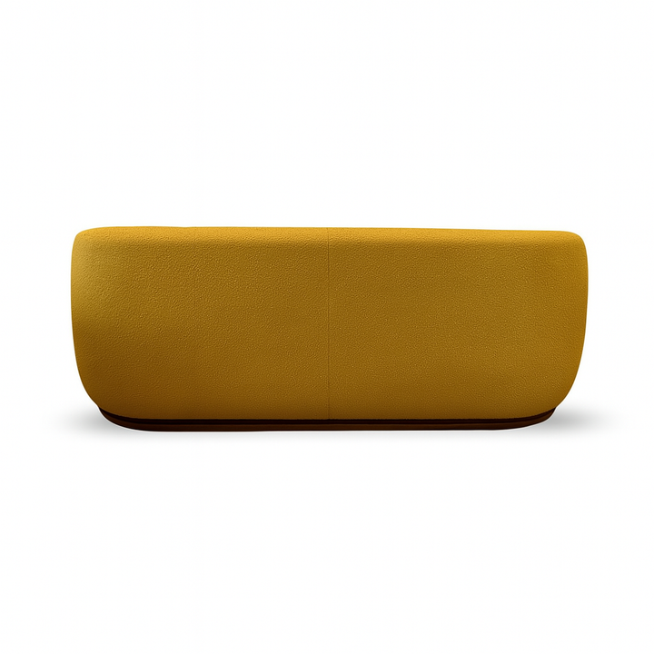 Curve 88"  3-Seat Sofa - Gold Teddy Fabric