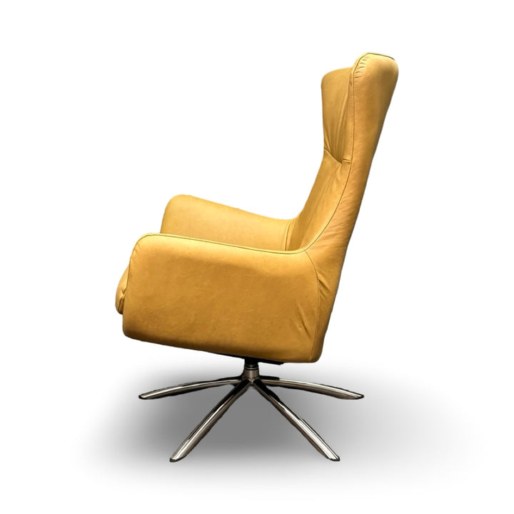 Hjort Knudsen 3072 Swivel Chair – Turo Kurkuma Gold Leather