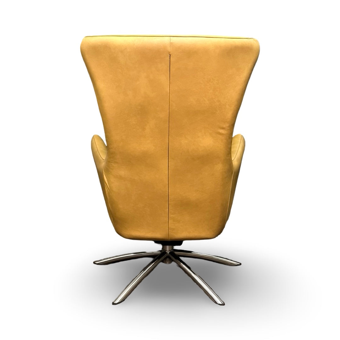 Hjort Knudsen 3072 Swivel Chair – Turo Kurkuma Gold Leather