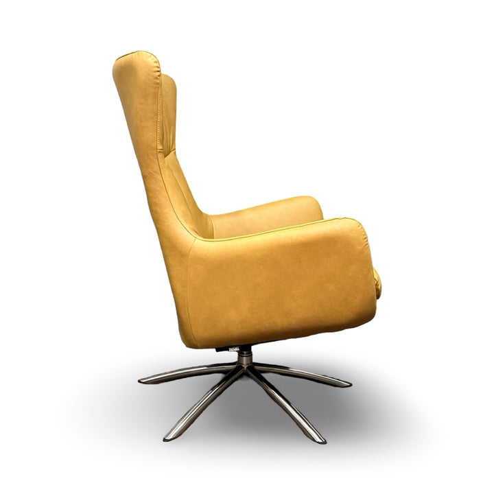 Hjort Knudsen 3072 Swivel Chair – Turo Kurkuma Gold Leather