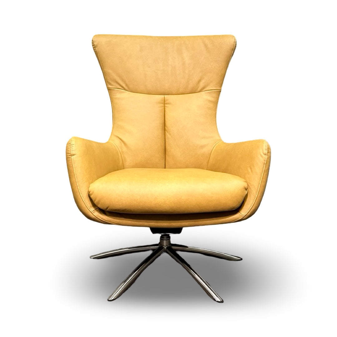Hjort Knudsen 3072 Swivel Chair – Turo Kurkuma Gold Leather