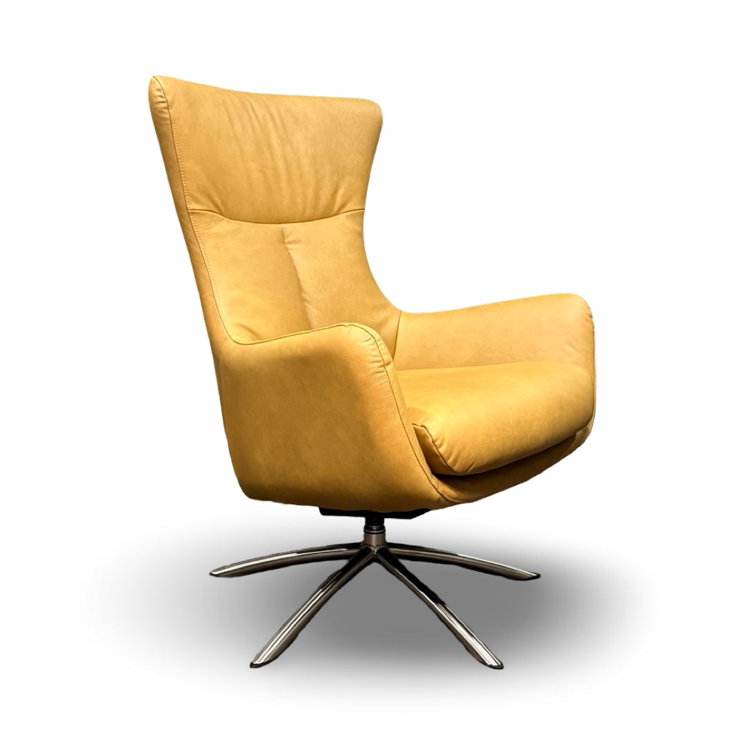 Hjort Knudsen 3072 Swivel Chair – Turo Kurkuma Gold Leather