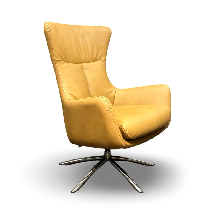 Hjort Knudsen 3072 Swivel Chair – Turo Kurkuma Gold Leather