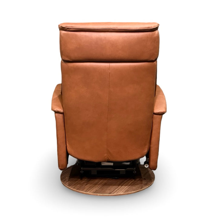 Hjort Knudsen 8310 Power Swivel Rocking Recliner – Turo Soft Rust Leather