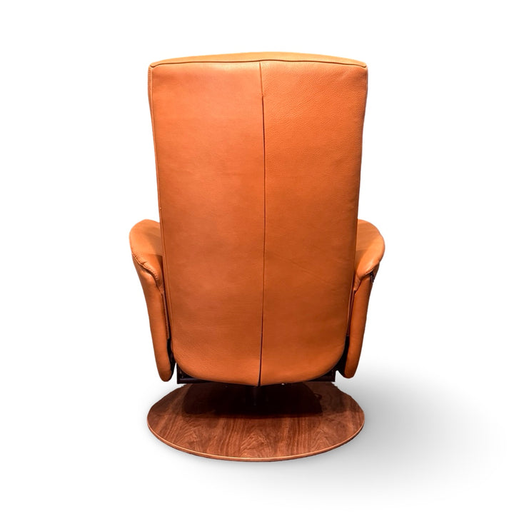 Hjort Knudsen 8350 Leather Rocking Swivel Recliner Chair - Anilux Leather Brandy