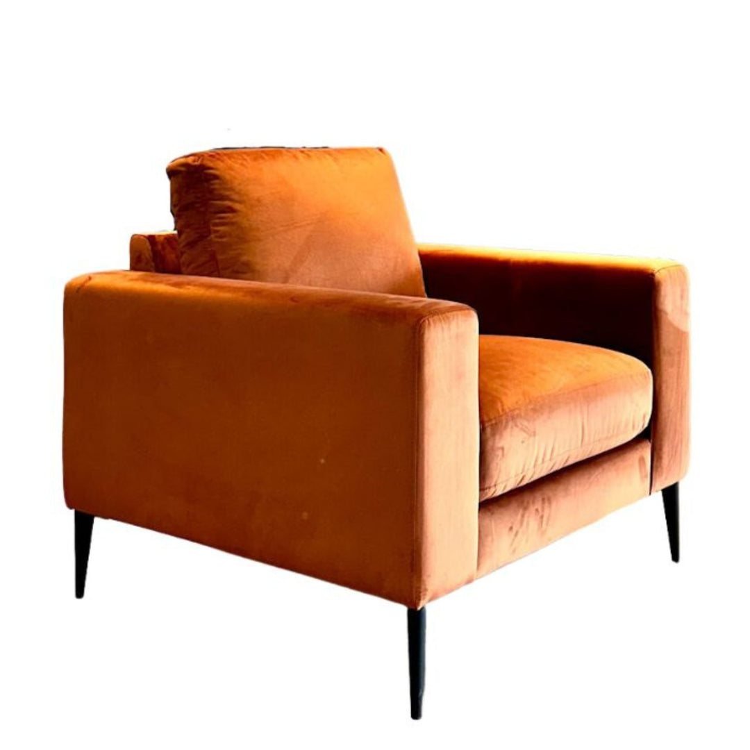 Holland 36" Velvet Accent Chair - Cognac