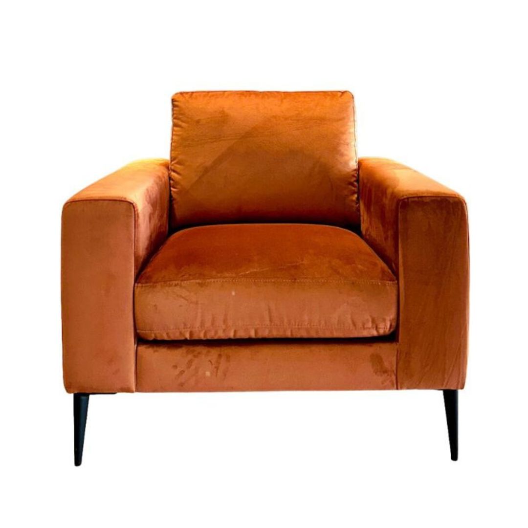 Holland 36" Velvet Accent Chair - Cognac